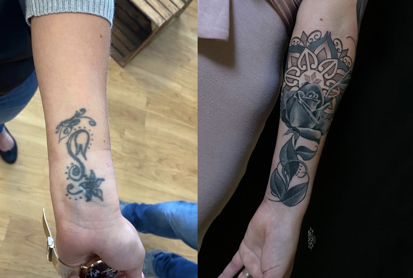 Cover-up before and after by Eugene Serdiuk