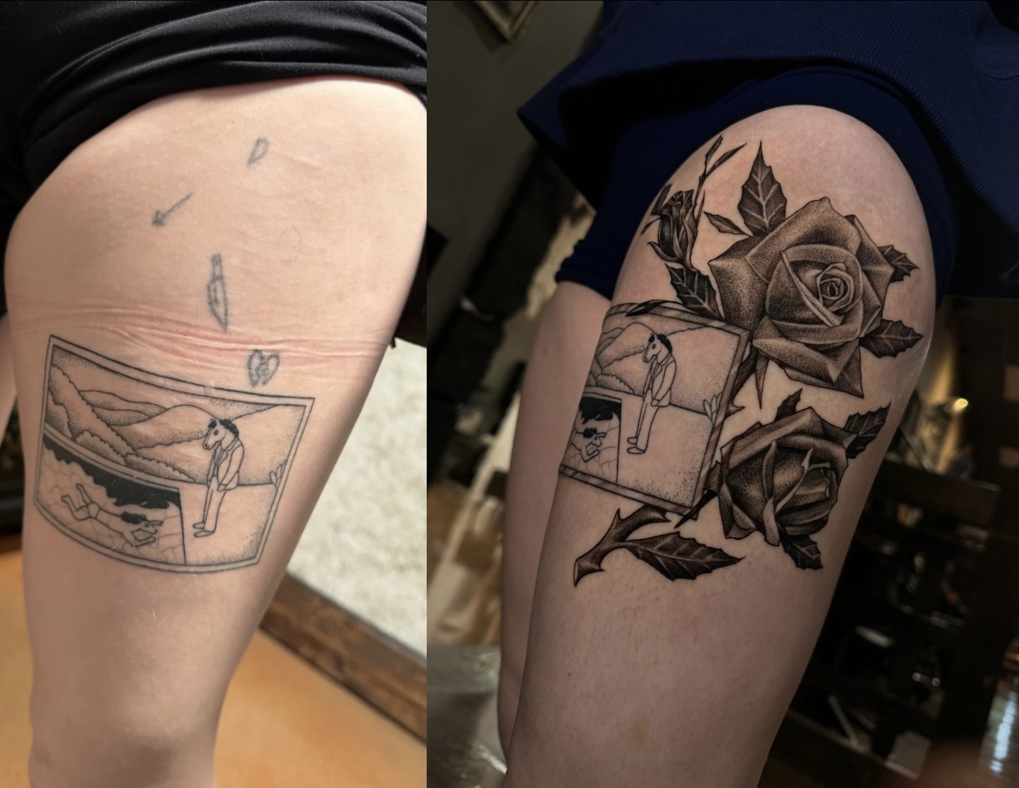 Cover-up before and after by Eugene Serdiuk